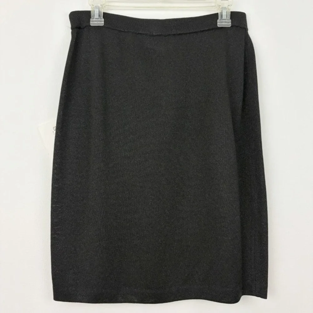 NWT St. John Couture Pencil Skirt Size 10 Metallic Knit Quiet Luxury Old‎ Money - Picture 2 of 8